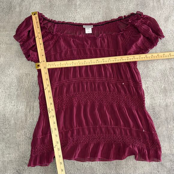 Fairy Sequin Sheer Off the Shoulder Blouse - Picture 5 of 6